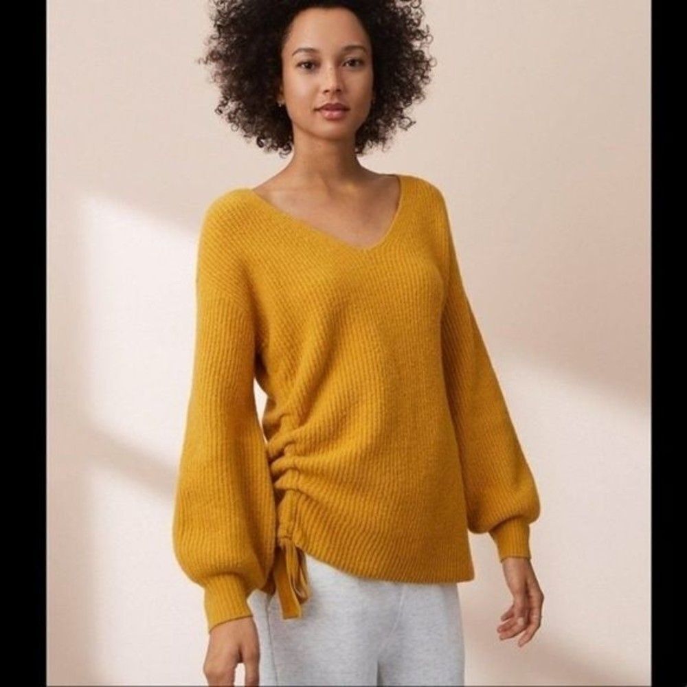 LOU & GREY Gold Side Tie Sweater